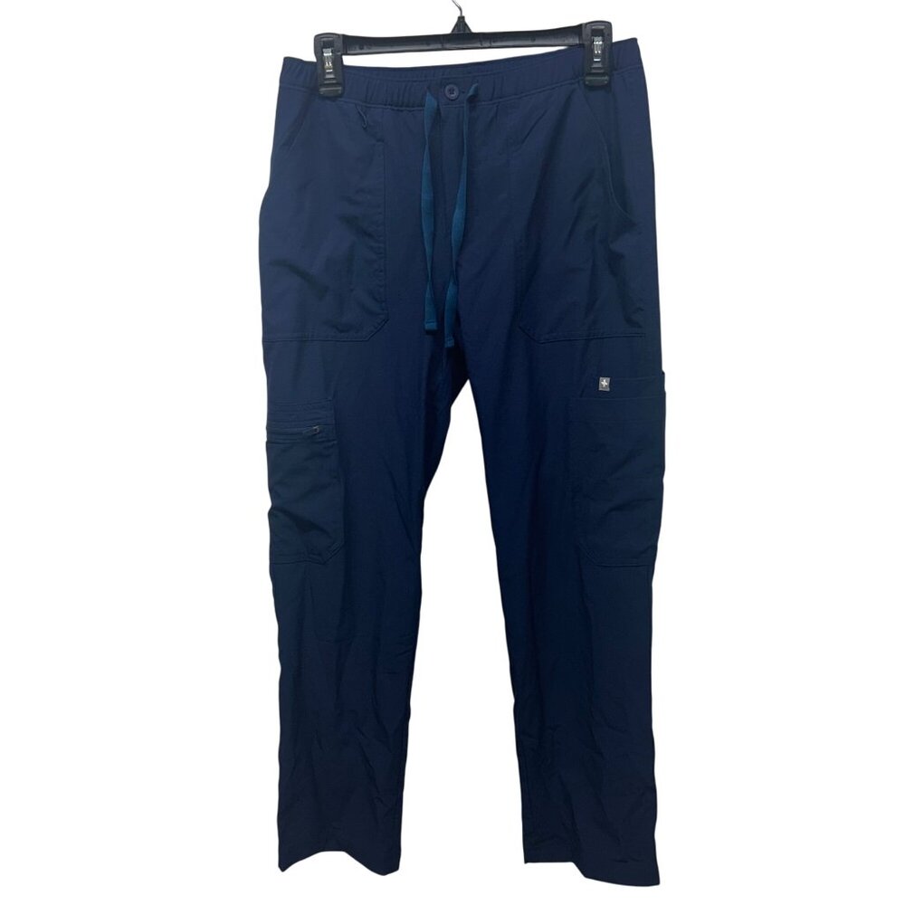 Figs Technical Collection Navy Blue Scrub Pants XS/S Elastic Waist Drawstring Po